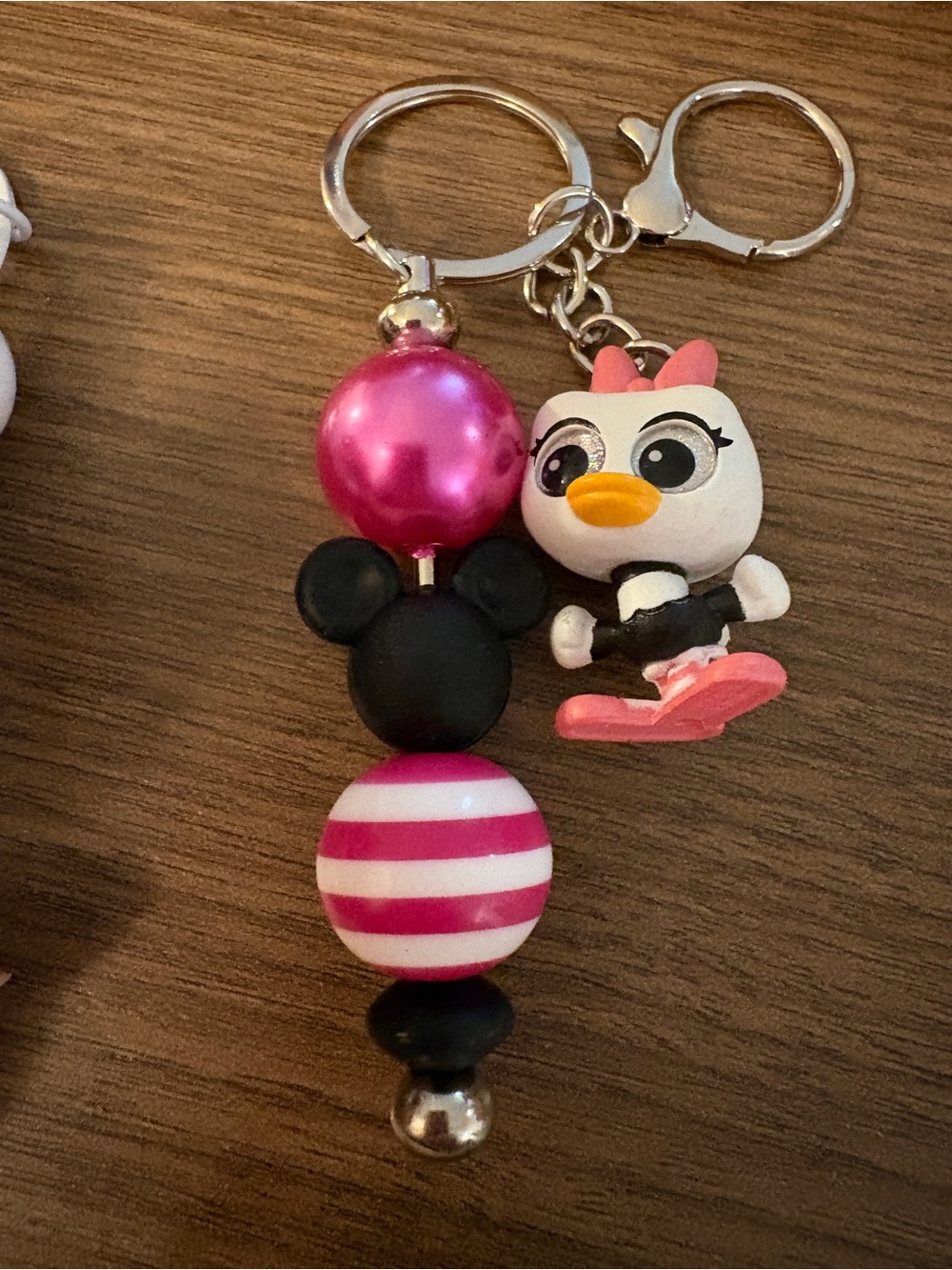 Pink Daisy Duck Keychain Charm